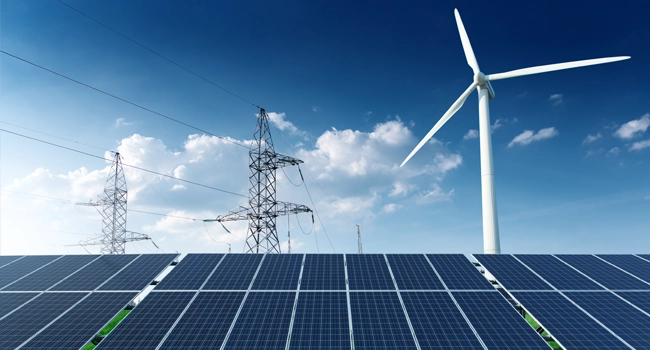 power grid, wind energy, and solar